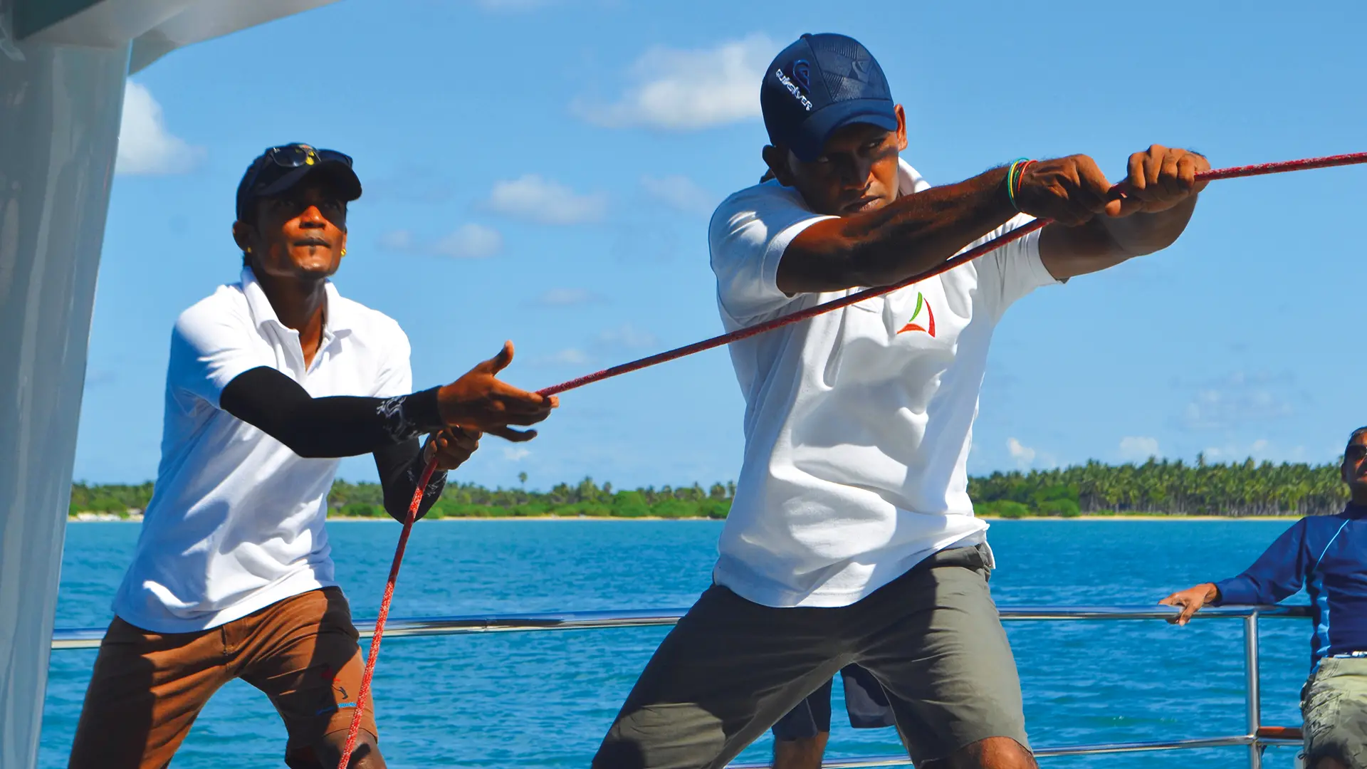 Corporate team enjoying a sailing retreat