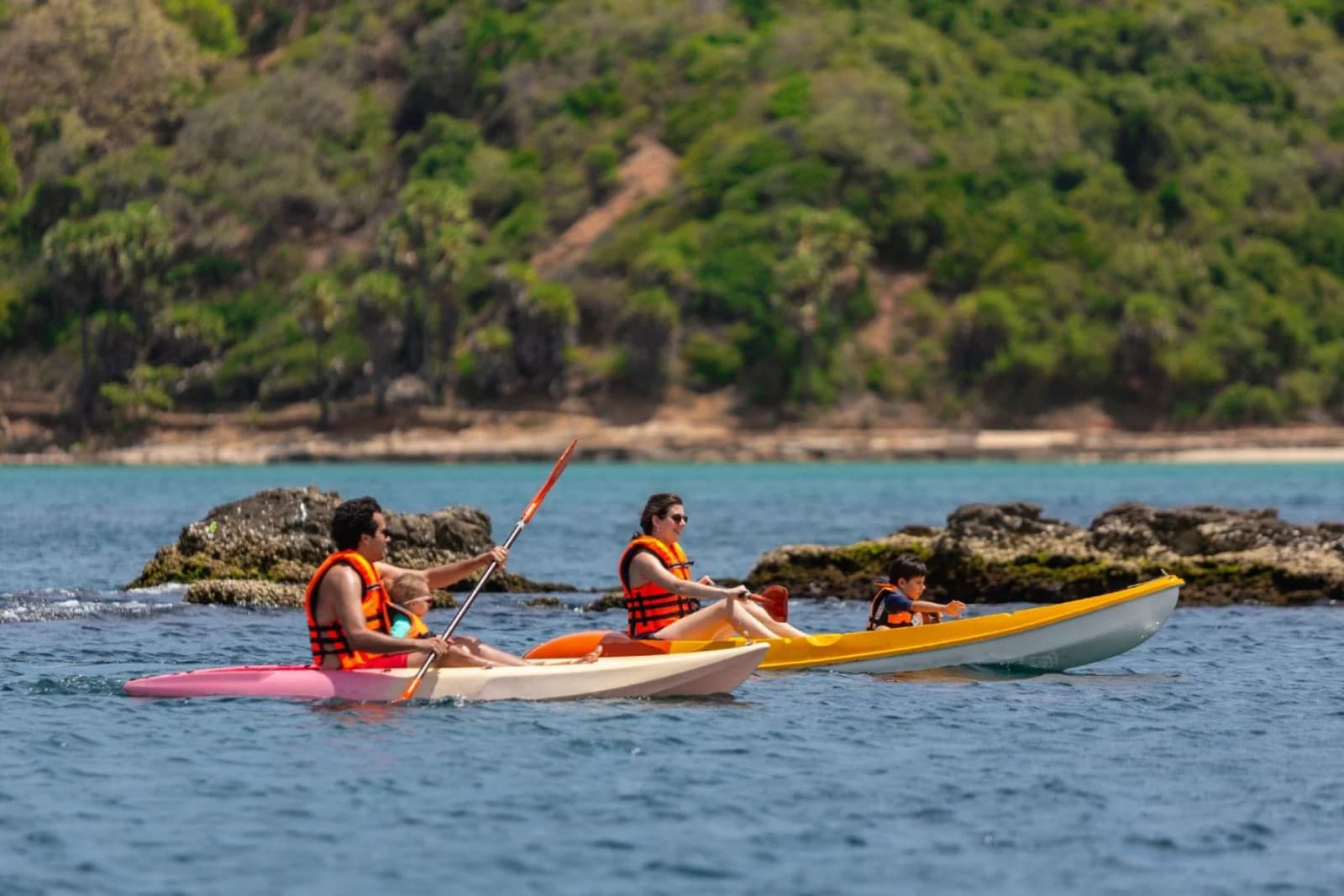 East Coast Sri Lanka, turquoise bay with rocky headland at Trincomalee