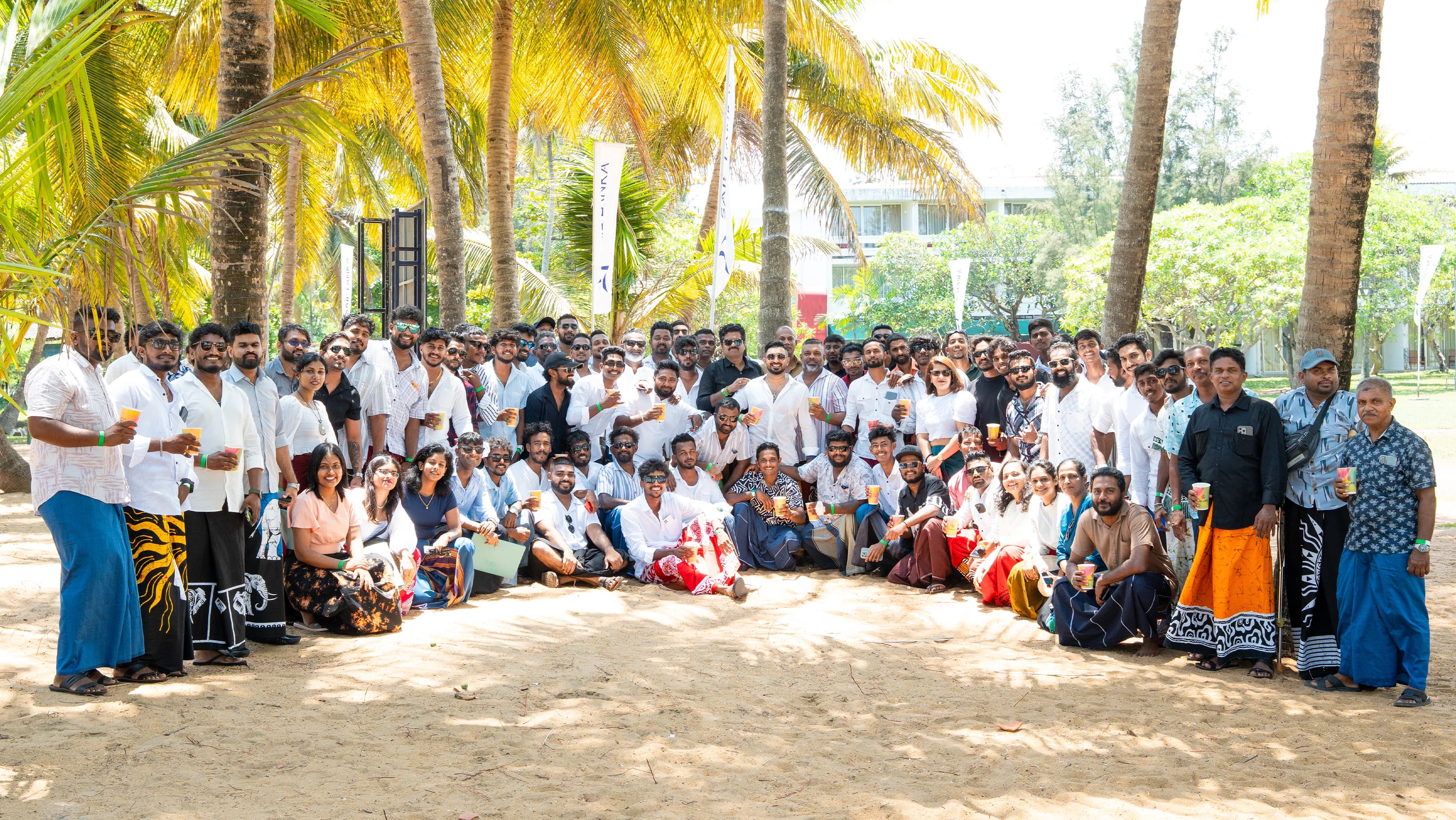 Sail Lanka crew on the deck of a vessel at anchor
